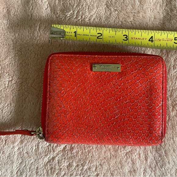 Kate Spade Red Snakeskin Embossed Wallet - Picture 4 of 7